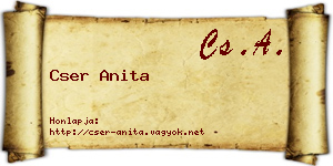 Cser Anita névjegykártya
